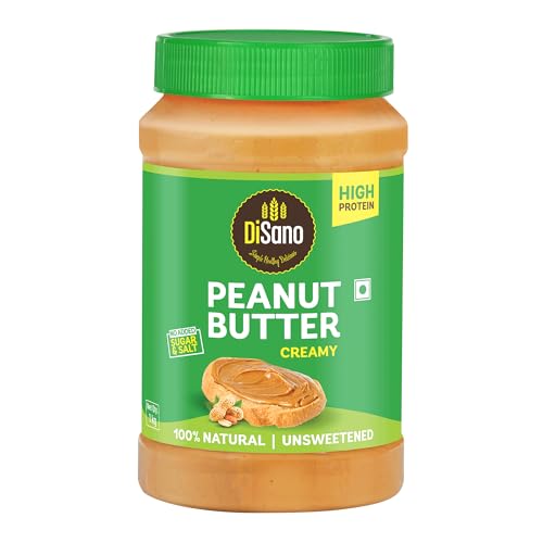 DiSano Natural Peanut Butter Creamy 1kg, Unsweetened, High Protein Peanut Butter with N... at ₹237 (53% Off) – Amazon