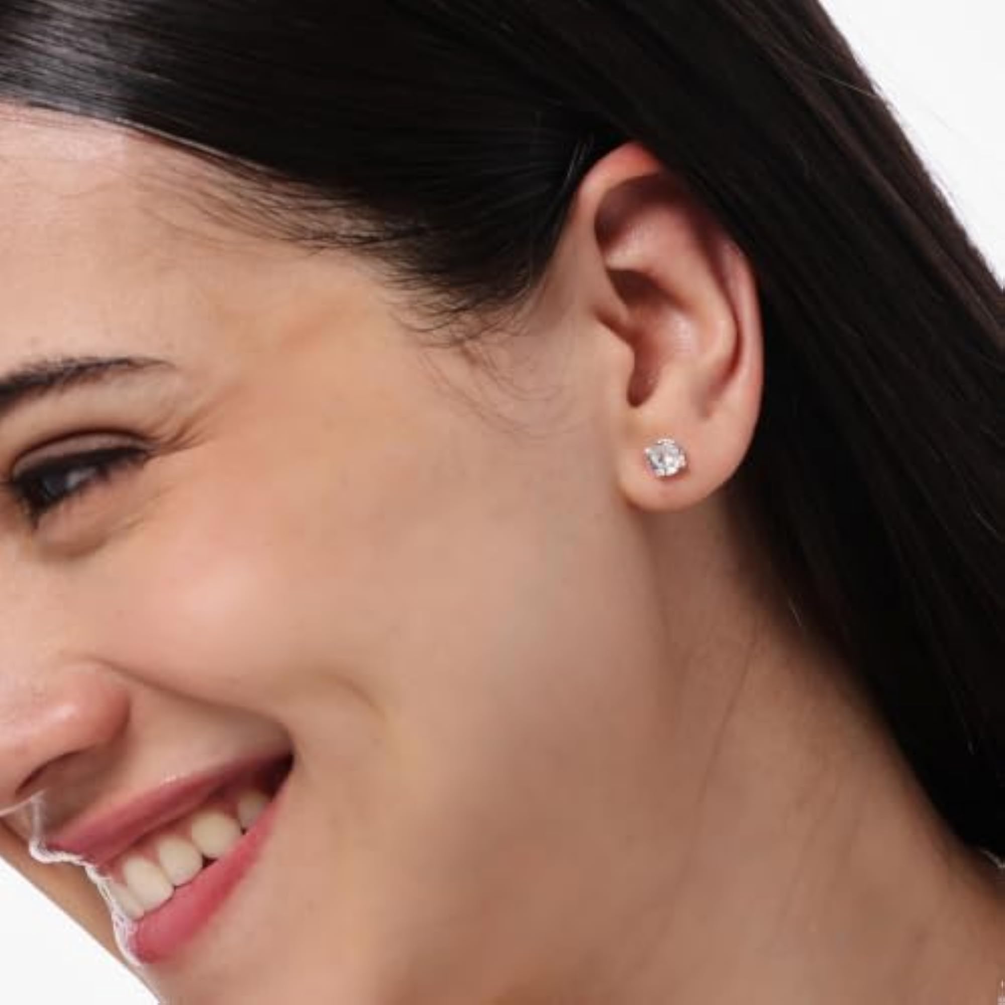 Women's Silver Plated Solitaire Jewellery Set, Cubic Zirconia Pendant & Earrings