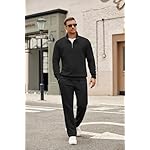 COOFANDY Men's Tracksuit 2 Piece Set Geometric Texture Quarter Zip Pullover Sweatshirt Athletic Running Sweatsuits - Image 2