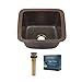 Sinkology P1U-1212BC-AMZ-TG Pollock Undermount 12" Bar Prep Kit with Grid Drain Armor Copper Kitchen Sink, 12 x 12 x 5, Aged