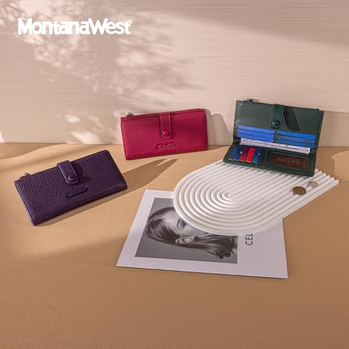 Image of Montana West Wallet Women RFID Blocking Wallets, Card Cases & Money Organizers Wallets with Zipper Coin Pocket, 3 Purple, 7.8 inch * 4.8 inch * 1.5 inch, Vintage
