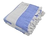InfuseZen Large Turkish Towel with Soft Terryback, Striped Peshtemal Terry Back Turkish Bath Towel,