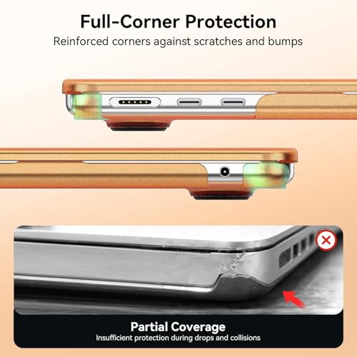Image of EooCoo Compatible with Apple MacBook Air 13 inch Case M5 M4 M3 M2 2026 2025-2022, Ultra-Thin Cover for Mac Air 13.6 inch A3449 A3240 A3113 A2681, Matte Laptop Plastic Hard Shell Cover-Frost Cosmic Orange