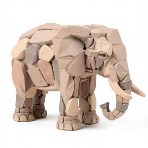 NENBOLEC Elephant Statue Sculpture Animal Figur Modern Home Decor 9.4 Inch