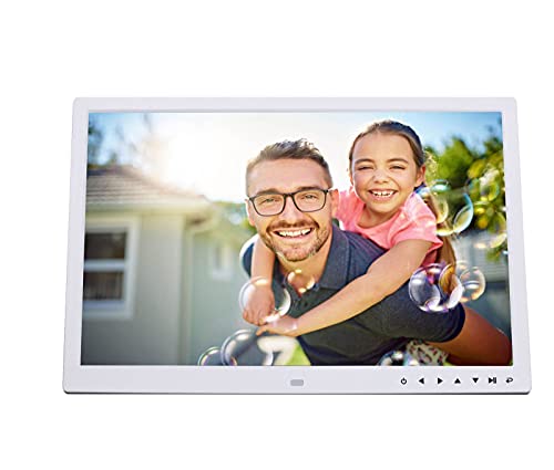 17 Inch Hd Digital Photo Frame, 1440X900 16Mb Smart Picture Electronic Photo Album, Multi Function Calendar Alarm Clock Digital Picture Frame Gift With Remote Control (White) (White) #TOP27