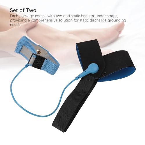 Image of 2 Pcs ESD One Size Fits All Anti Static Heel Grounder Straps, Adjustable ESD Shoes Straps with Buckle, Anti Static Foot Heel Straps for Grounding and Protecting Electronics Against Electric Shock