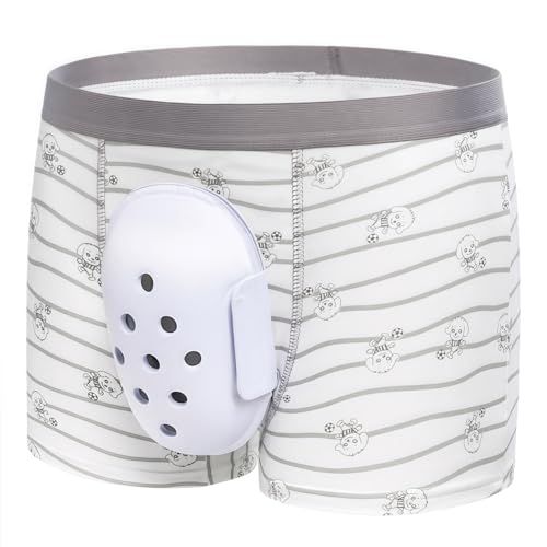 WEEOATAR Circumcision Underwear Protective Foreskin Surgery Boxer Briefs, Circumcision Kit Post-surgery Underwear with Protective Cover to Reduce Friction for Men (Grey, M)