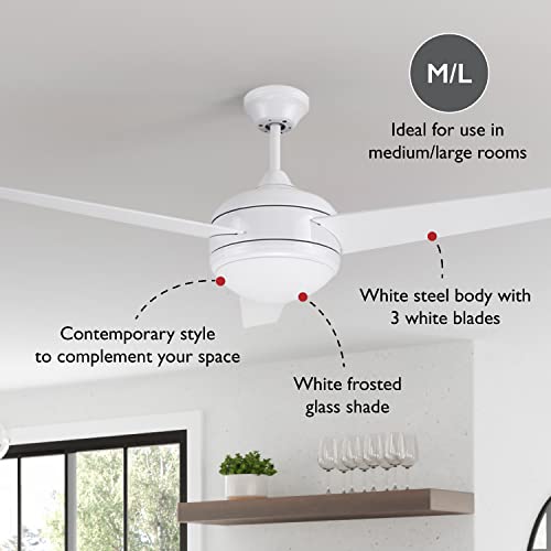 Image of Design House Treviento Ceiling Fan, 52 inch, White | Ceiling Mount, Contemporary /Modern, Steel, Fans, 156513-WHT