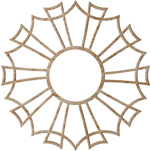 Image of Ekena Millwork 18 inchOD x 6 3 /8 inchID x 3 /8 inchT Augustus Wood Fretwork Pierced Ceiling Medallion, Red Oak