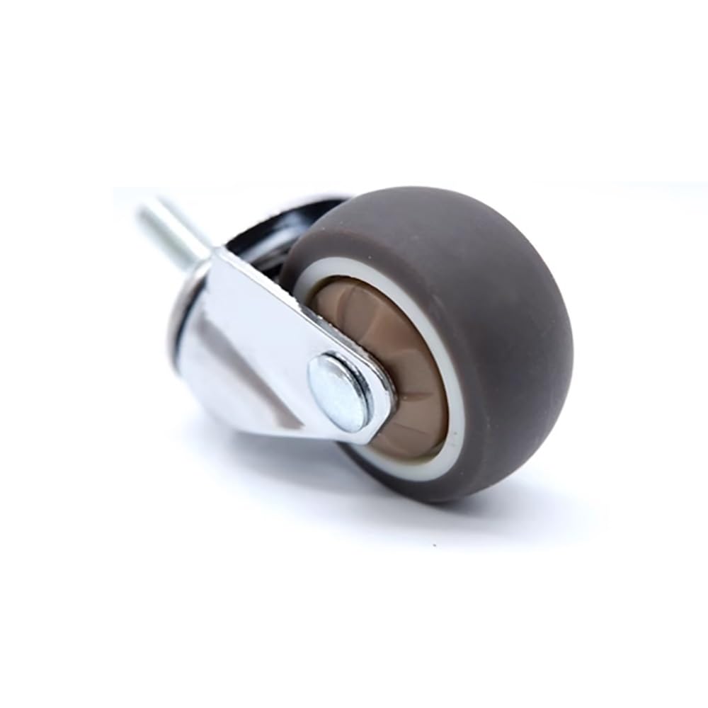 4 Pezzi TPR Ruote in Gomma, 3 Pollice Ruote Pivottanti, M12 Stelo Filettato Ruote con Freni per Carrelli, Mobiletti, Mobili(Swivel)