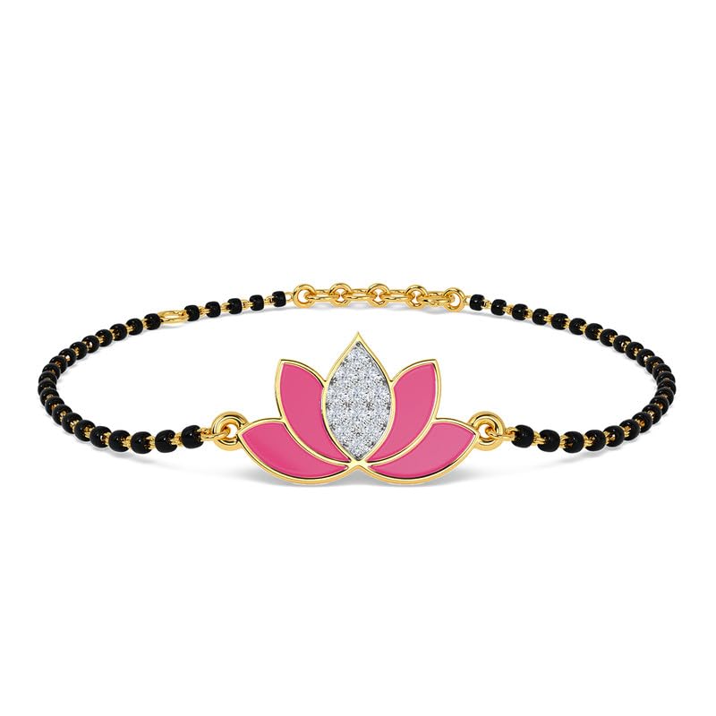 Image of KISNA Diamond Gold Mangalsutra Bracelet for Women