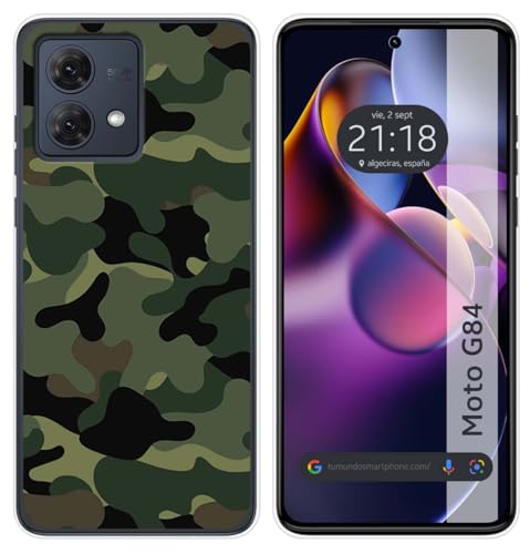 Tumundosmartphone Custodia In Silicone Per Motorola Moto G84 5G Motivo Mimetico Disegni
