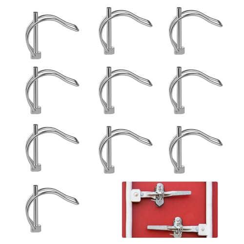 Pack of 10 Folding Splint in D Shape, 4.5 mm x 40 mm Pipe Folding Pins, Pin Pipe Folding Pins, Carbon Steel Locking Pin for Farm Tractors, Trailers and Lawnmowers