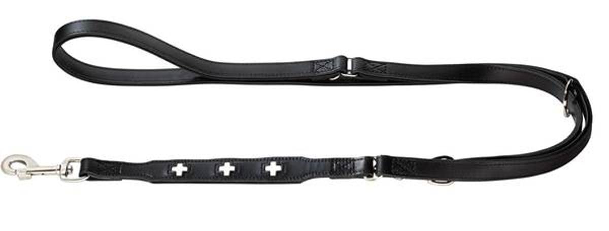 Hunter Swiss - Guinzaglio da allenamento in pelle biologica, taglia M, colore: Nero