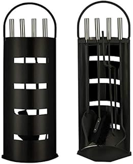 trendmile Premium Kaminbesteck/Ofenbesteck 5-teiliges Set Kamin Besteck Schwarz/Silber