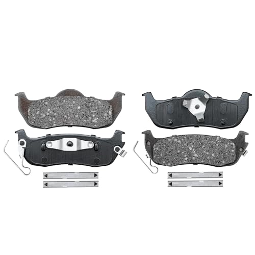 Image of Detroit Axle - Brake Pads for 2005-2010 Jeep Grand Cherokee Commander 2006 2007 2008 2009 Front Rear Brake Ceramic Pads w /Hardware Replacement Brakes