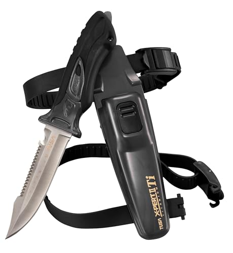 TUSA FK-940 X-Ppert II Titanium Dive Knife, Metallic Silver