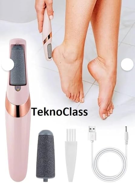 TeknoClass Şarjlı Ayak Törpüsü Pedikür ve Ayak Bakım Aleti Ayak Tabanı Bakım Törpüsü Topuk Nasır Temizleme
