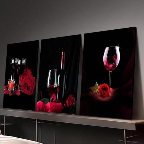 Toiles décoratives vin et roses sans cadre pour personnaliser votre bar