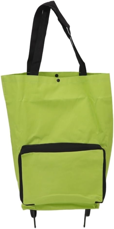 Foldable Shopping Cart with Wheels 18.5 Inch – Canvas Storage Bag, Portable Foldable Grocery Cart for Supermarket, Collapsible Design(Black)