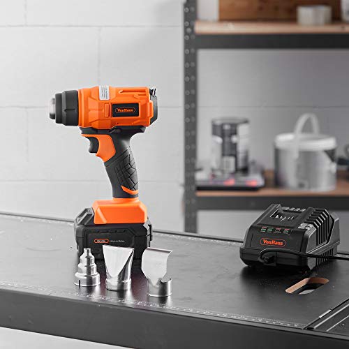 Vonhaus 18V Cordless Heat Gun Professional Hot Air Gun With Led Light, Lithium-Ion Battery, Reflector Nozzle Concentrator Nozzle Air Spreader Nozzle For Soldering Pipes, Shrinking #TOP1