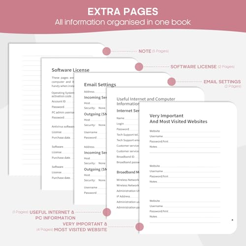 Carnet de mots de passe avec motifs Taja avec indexation alphabétique - 5