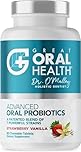Probiotici orali masticabili per la bocca - Probiotico orale - integratore per il trattamento dell'alito cattivo w/BLIS K12 M18 - Dentista formulato 60 Lozenge Strawberry Vanilla eBook incluso