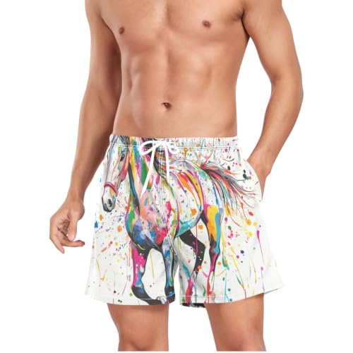 Pantalones cortos de natación hombre bañador de playa acuarela ropa de baño secado rápido
