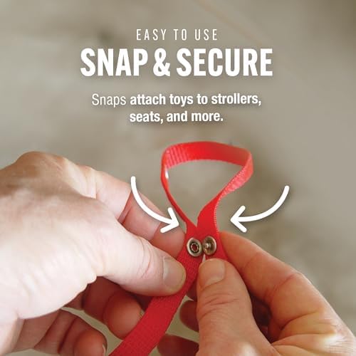 Baby Buddy Secure-A-Toy, Safety Strap Secures Toys, Teether, or Pacifiers to Strollers, Highchairs.