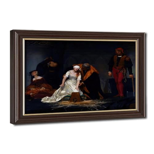 Exécution de Lady Jane Grey impression sur toile - Tableau d'art dramatique Delaroche 61x91 cm