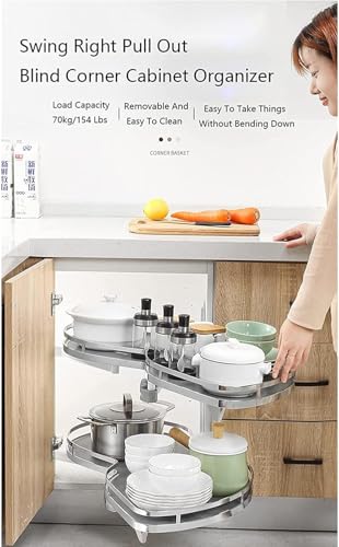 Étagère coulissante d'angle à 2 niveaux extensible meuble cuisine - 7