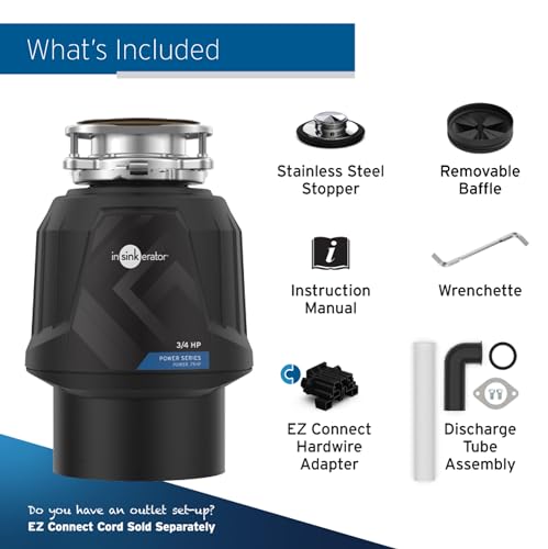 InSinkErator Power .75HP, 3/4 HP Garbage Disposal, Power Series EZ Connect Continuous Feed Food Waste Disposer, Black - image 8