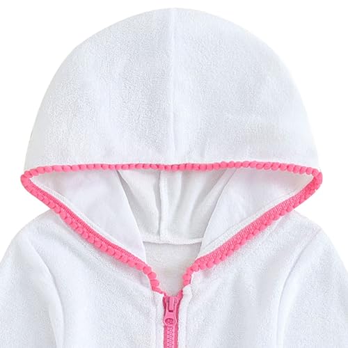 Toddler Baby Swim Cover Up Boy Girl Terry Cloth Hooded Zip-up Cover Ups for Swimwear Summer Beach Bathing Suits Wraps3