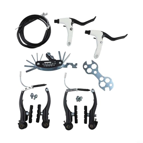 V Brake Set for Mountain for Bike, Aluminum Alloy Brakes with Adjustable Front and Rear Brake Cables, Replacement Parts Compatible with V-Brake Bikes(Black)