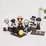 wasd 7 unids/Set Anime One Piece Figura Monkey D Luffy Ace Sabo Figura Juguetes Una Pieza Luffy Figura Coleccionable Modelo Juguetes