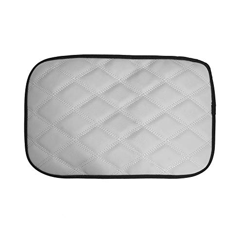 Image of FH Group Faux Leather Diamond Pattern Center Console Gray Armrest Cushion, Luxury Seat Box Cover Protector fits Most Cars, SUVs, and Trucks