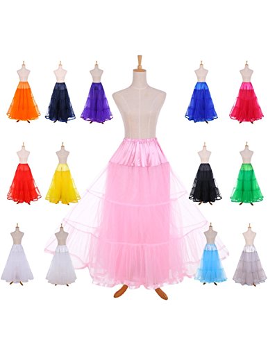 Honeystore Women's Wedding Underskirt Long Ballet Tutu Skirt Full Petticoat Slip Red S #TOP4