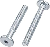 M6 (6 mm x 130 mm/50 mm) (confezione da 10), viti a testa piatta per mobili, testa esagonale, in acciaio zincato 4,8, con filettatura metrica, bulloni parzialmente filettati, per mobili, culle, letti