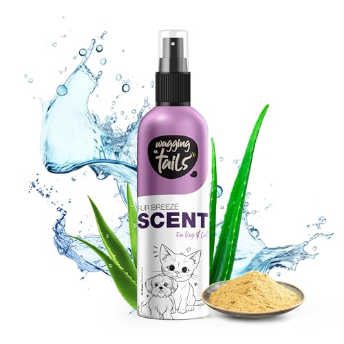 Wagging Tails Fur Breeze Scent Spray|Alcohol-Free Deodorizer for Dogs & Cats|Long-Lasting Natural Aloe Vera Fragrance|Odor Eliminator & Coat Freshener|200ml(6.76 fl oz)