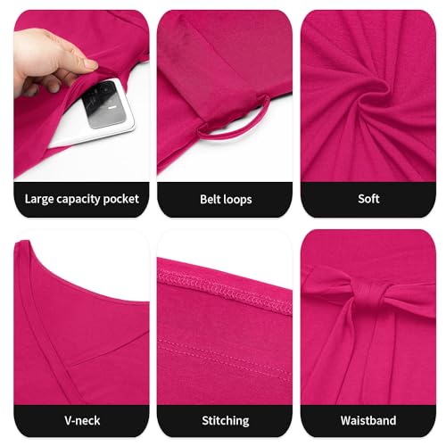 Image of Runwind Plus Size Dress for Women - 3 /4 Sleeve V Neck Maxi Dresses for Women (XL-6XL)