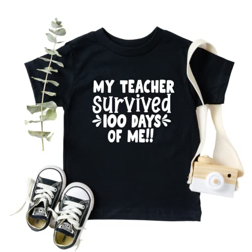 My Teacher Survived 100 Days Of Me 100 Days Of School Shirt for Kids, Happy 100th Day Of School T-shirt for Boys, Girl, 100 Days Of School Toddler Shirt.4