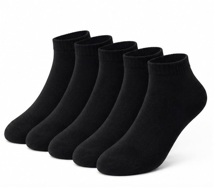 M.K Hosiery Men's Cotton Plain Black Ankle Length Sports Socks for Running and Casual Wear -6 Pairs-image-42