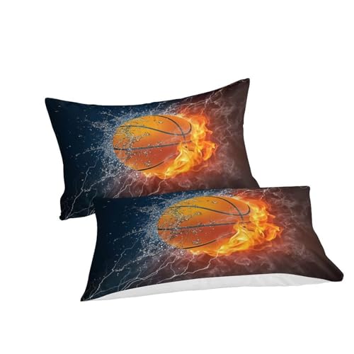 Housse couette basket 3D microfibre sans pli parure lit 220x240