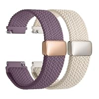 Fullmosa Nylon Uhrenarmband 20mm kompatibel mit Garmin Vivoactive 6/5/3/Venu 2 Plus/Venu Sq/Samsung Galaxy Watch 7/6/5/4 40mm 44mm- 2er Set Geflochtenes Wechsel Armband für Damen & Herren