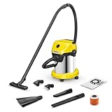 Aspiradora para suciedad sólida y líquida WD 3 S V-17/6/20 Car, potencia 1000W, incluye filtros, boquilla ranuras y suelo, boquilla especial coche, pincel de cerdas blandas y duras, 1 bolsa de filtro