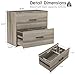 FATIGOS 2 Drawer Wood Lateral File Cabinet, Wide Filing Cabinets for Home Office, Farmhouse File Cabinet Printer Stand for Hanging Files/Letters, Gray