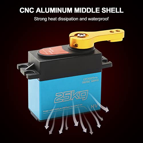 Servo numérique 25kg couple élevé avec bras 25T pour véhicule télécommandé 1/8