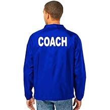 Head Coach and Assistant Coach Jackets Mens and Womens Classic Nylon Windbreaker Stylish Popular Outerwear US, Alpha, Medium, Regular, Regular, Coach - Royal