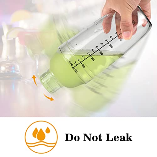 Plastic Cocktail Shaker 4 Pack 24Oz Drink Mixer Gift Boxed With 4 Pack Ounce Cup Clear Bar Set #TOP3