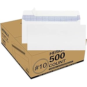 #10 Security Self-Seal Envelopes, No.10 Windowless Bussiness Envelopes, Security Tinted with Printer Friendly Design…